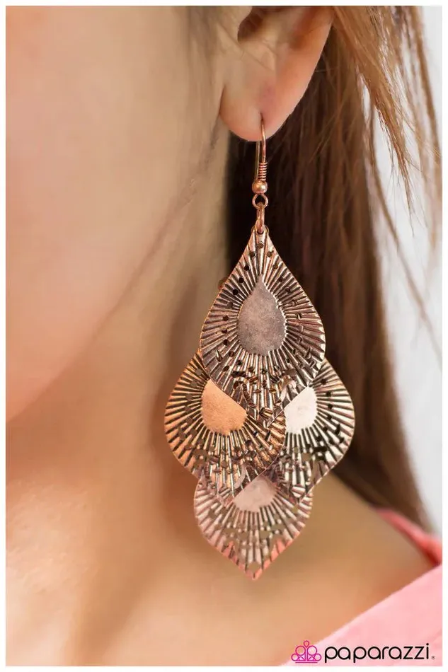 Paparazzi Earring From Dusk Til Dawn Copper Paparazzi Jewelry Earrings