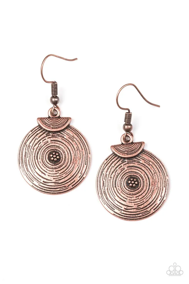 Paparazzi Earring Lily Of The Nile Copper Paparazzi Jewelry Earrings