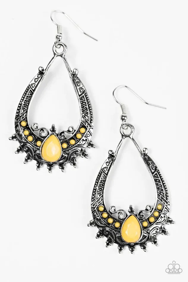 Paparazzi Earring Living The WILDLIFE Yellow Paparazzi Jewelry Earrings