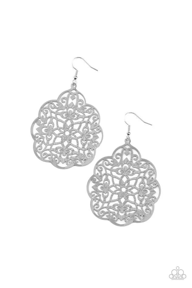 Paparazzi Earring Mediterranean Eden Silver Paparazzi Jewelry Earrings Paparazzi Earring Mediterranean Eden Silver Paparazzi Jewelry Earrings