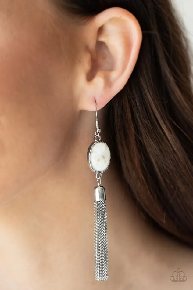 Paparazzi Earring Oceanic Opalescence White Paparazzi Jewelry Earrings