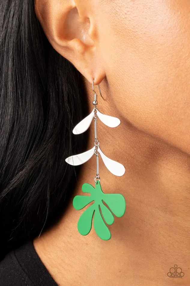 Paparazzi Earring Palm Beach Bonanza Green Paparazzi Jewelry Earrings