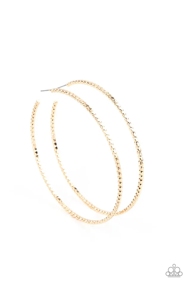 Paparazzi Earring Pump Up The Volume Gold Paparazzi Jewelry Earrings