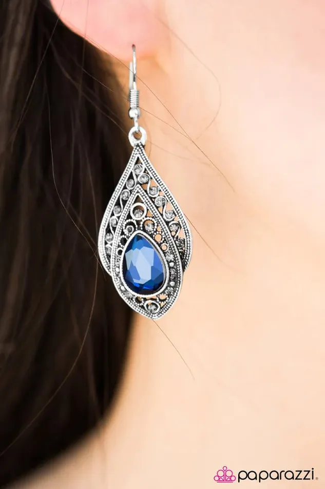Paparazzi Earring Roaring Twenties Blue Paparazzi Jewelry Earrings