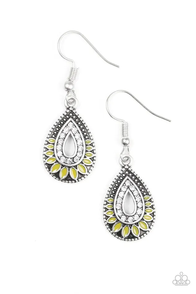 Paparazzi Earring South Beach Sunsets Green Paparazzi Jewelry Earrings