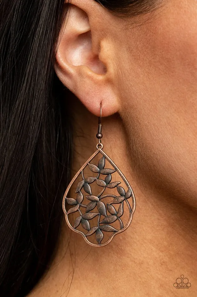 Paparazzi Earring Taj Mahal Gardens Copper Paparazzi Jewelry Earrings