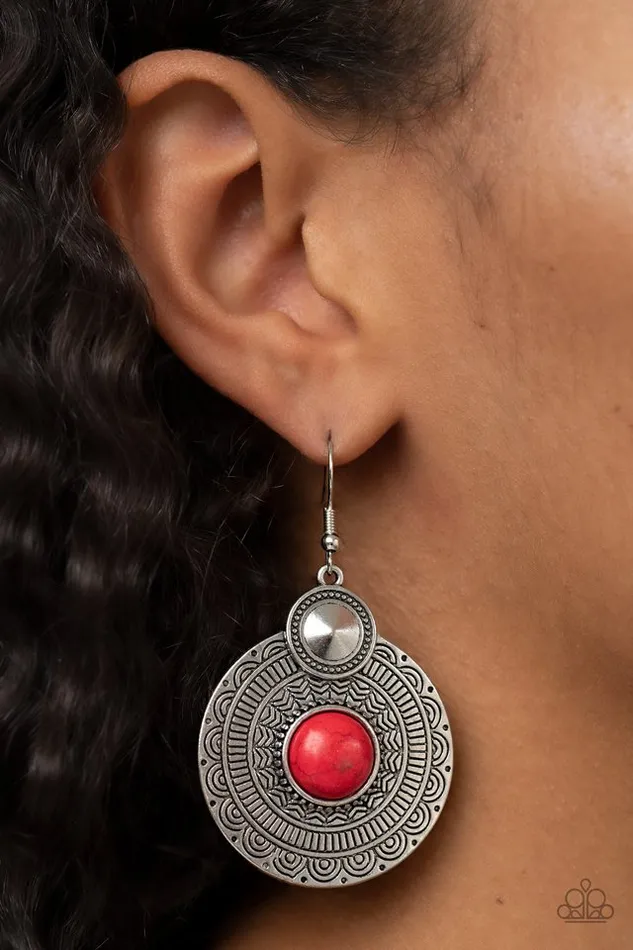 Paparazzi Earring Terra Throwdown Red Paparazzi Jewelry Earrings