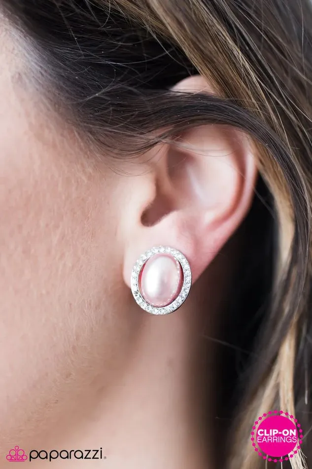 Paparazzi Earring Top Class Shimmer Pink Paparazzi Jewelry Earrings
