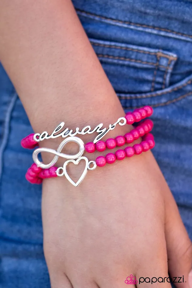 Paparazzi Jewelry Bracelets Paparazzi Bracelet Forever In Fashion Pink
