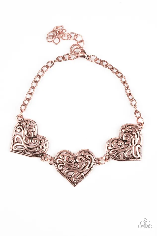 Paparazzi Jewelry Bracelets Paparazzi Bracelet Heartfelt Harmony Copper