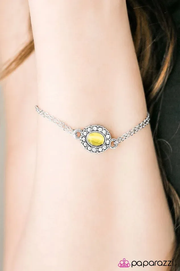 Paparazzi Jewelry Bracelets Paparazzi Bracelet Moonlit Pools Yellow