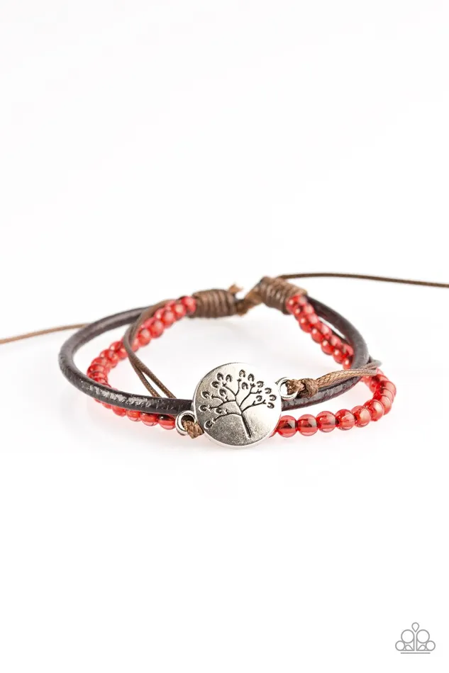 Paparazzi Jewelry Bracelets Paparazzi Bracelet Treetop Treasure Red