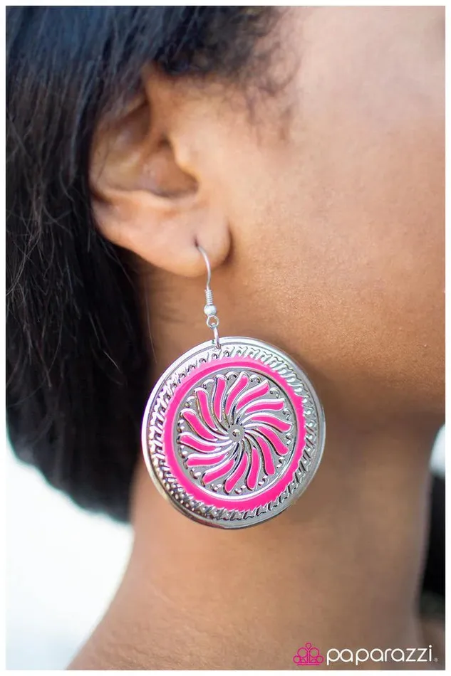 Paparazzi Jewelry Earrings Paparazzi Earring A Hop Skip and a Jump Pink