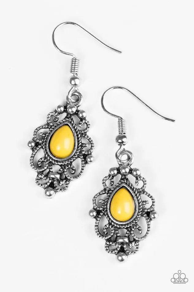 Paparazzi Jewelry Earrings Paparazzi Earring Beautifully Bohemian Yellow