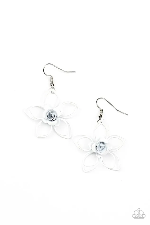 Paparazzi Jewelry Earrings Paparazzi Earring Botanical Bonanza White Paparazzi Jewelry Earrings Paparazzi Earring Botanical Bonanza White