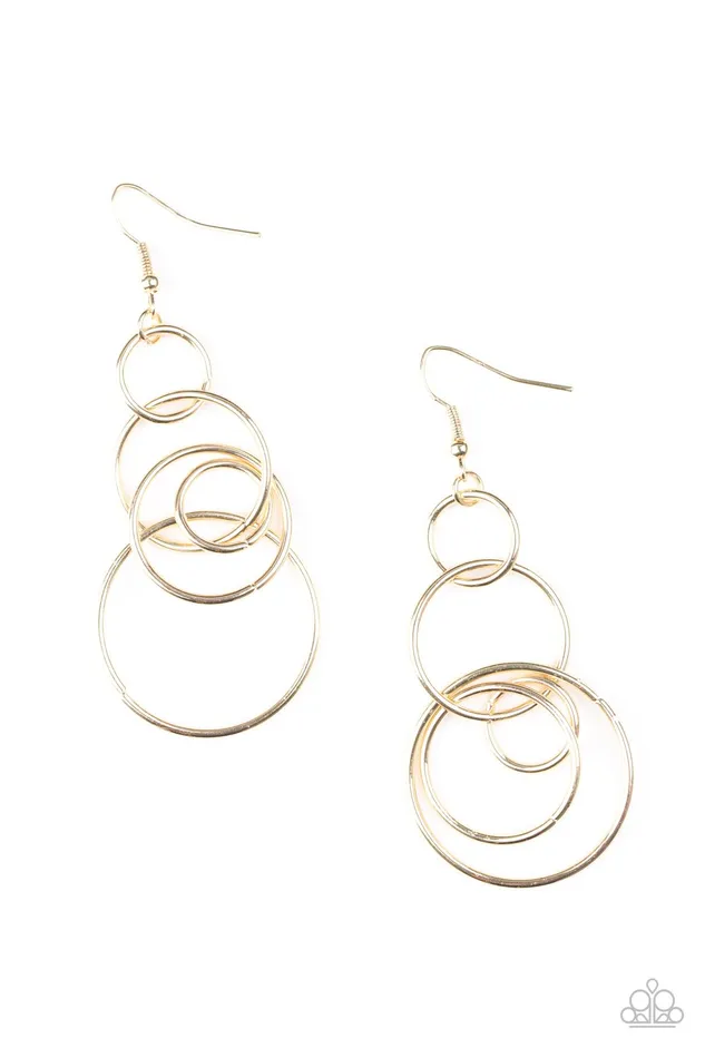 Paparazzi Jewelry Earrings Paparazzi Earring Chic Circles Gold