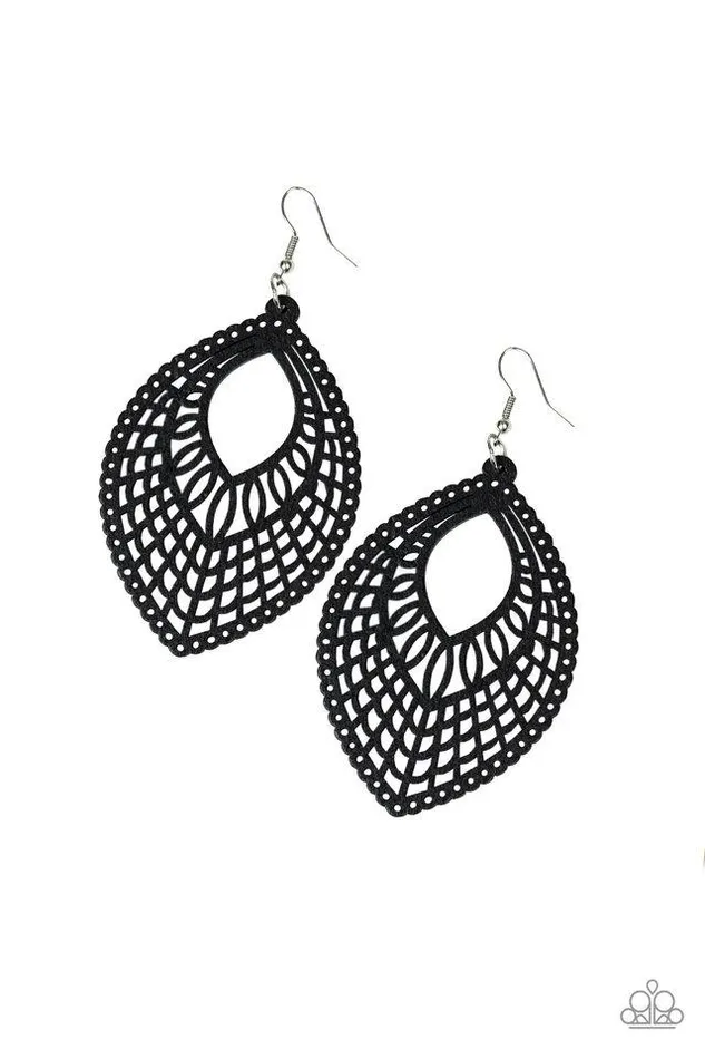Paparazzi Jewelry Earrings Paparazzi Earring Coachella Gardens Black