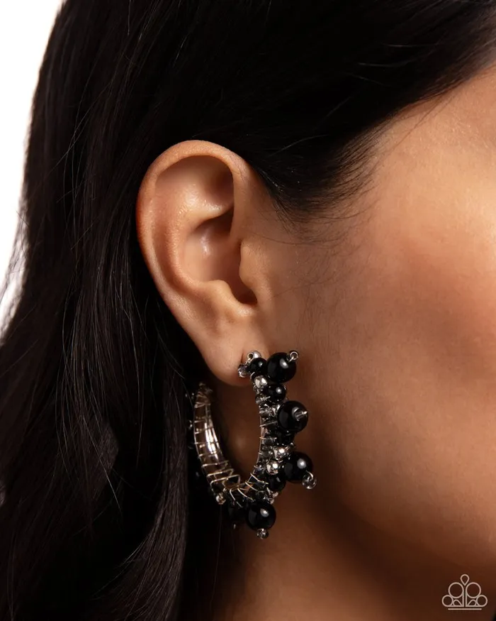Paparazzi Jewelry Earrings Paparazzi Earring Elite Expense Black
