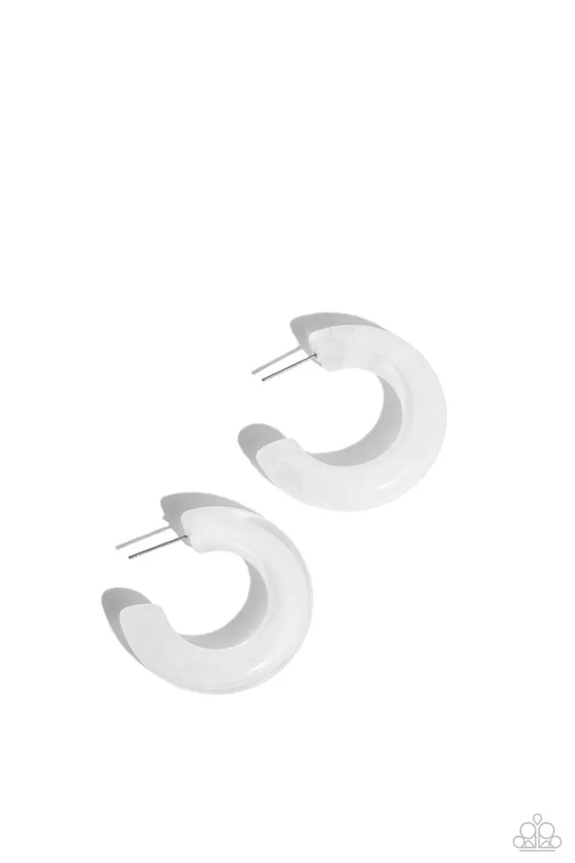Paparazzi Jewelry Earrings Paparazzi Earring Glassy GAZE White Paparazzi Jewelry Earrings Paparazzi Earring Glassy GAZE White