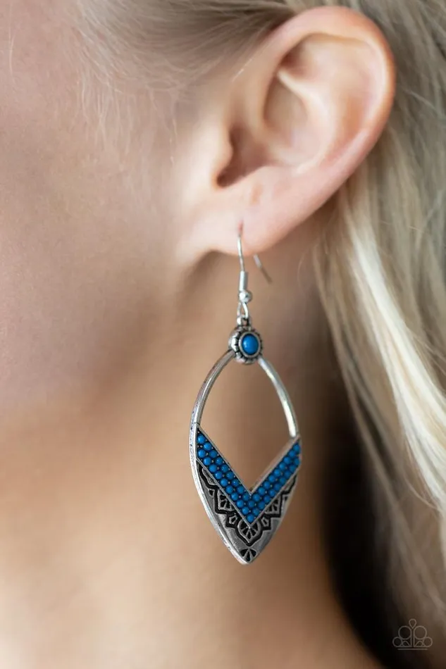 Paparazzi Jewelry Earrings Paparazzi Earring Indigenous Intentions Blue