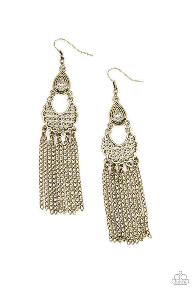 Paparazzi Jewelry Earrings Paparazzi Earring Insane Chain Brass
