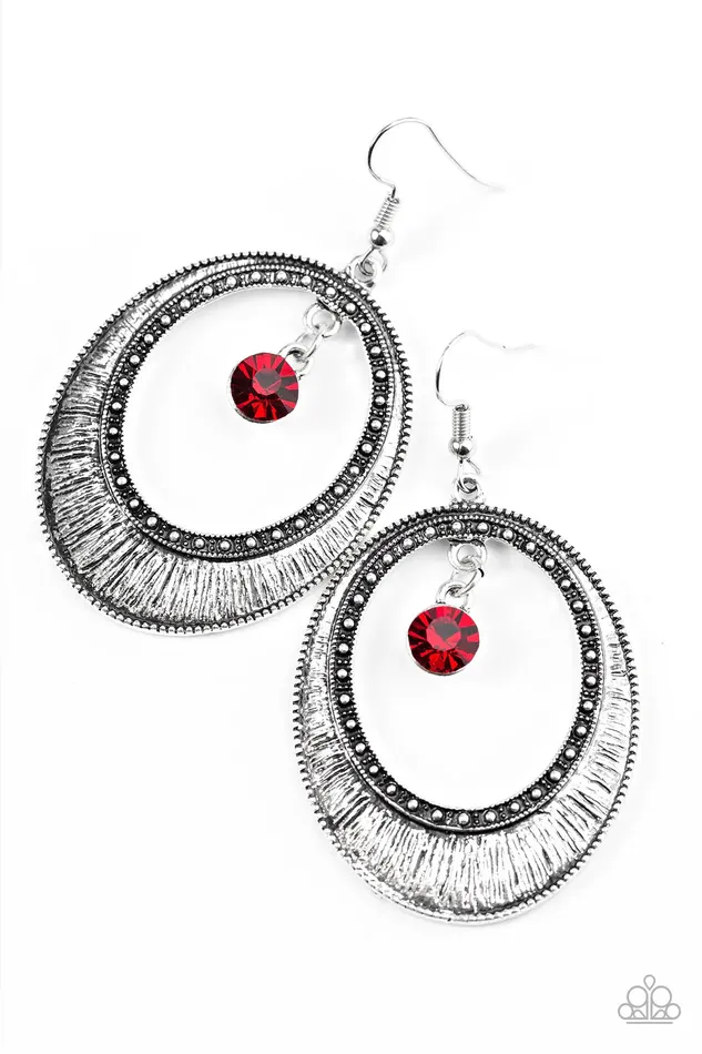 Paparazzi Jewelry Earrings Paparazzi Earring Madame Marvel Red