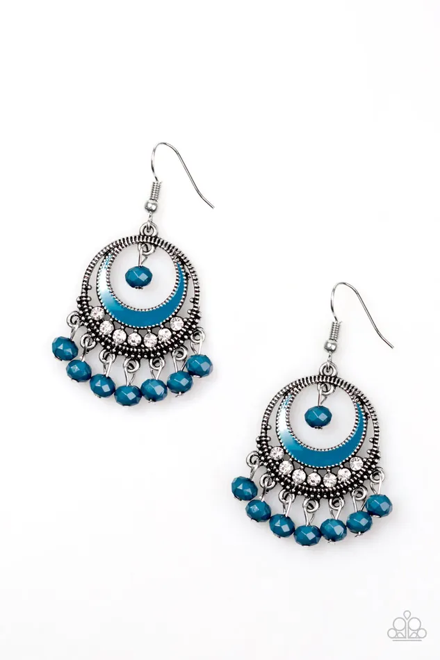 Paparazzi Jewelry Earrings Paparazzi Earring Meet Me At Midnight Blue