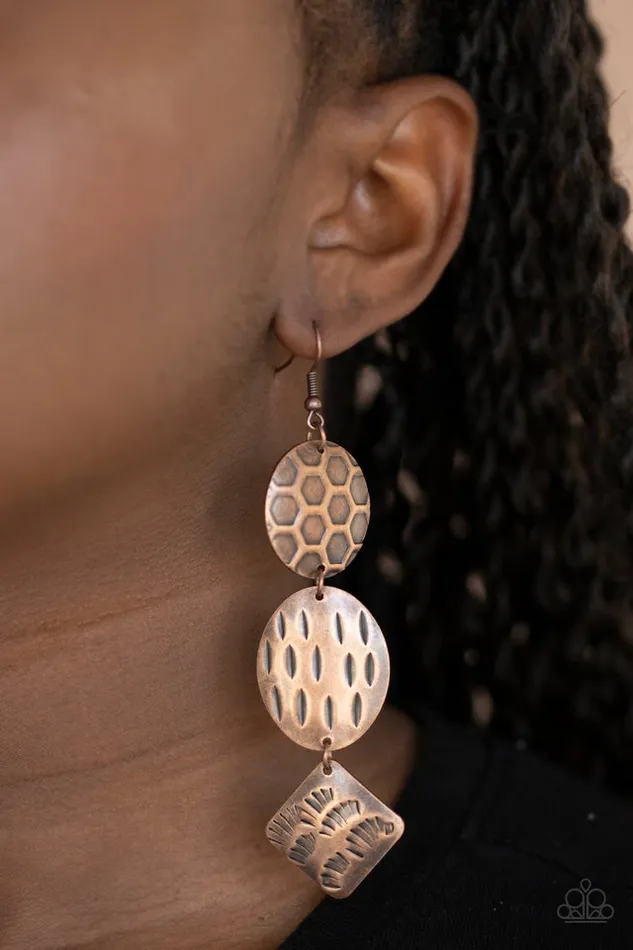 Paparazzi Jewelry Earrings Paparazzi Earring Mixed Movement Copper