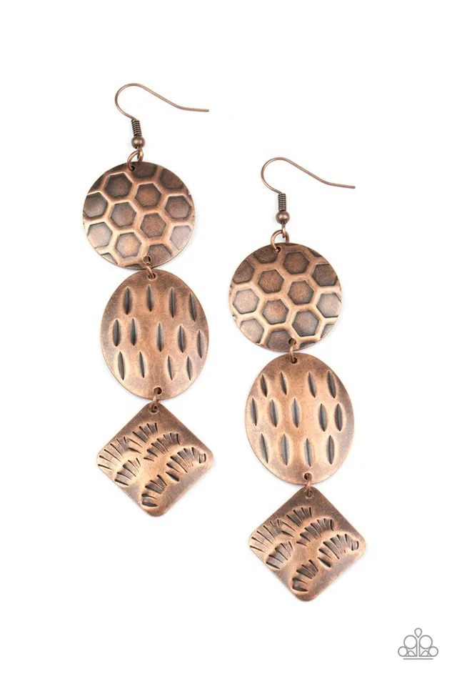 Paparazzi Jewelry Earrings Paparazzi Earring Mixed Movement Copper Paparazzi Jewelry Earrings Paparazzi Earring Mixed Movement Copper