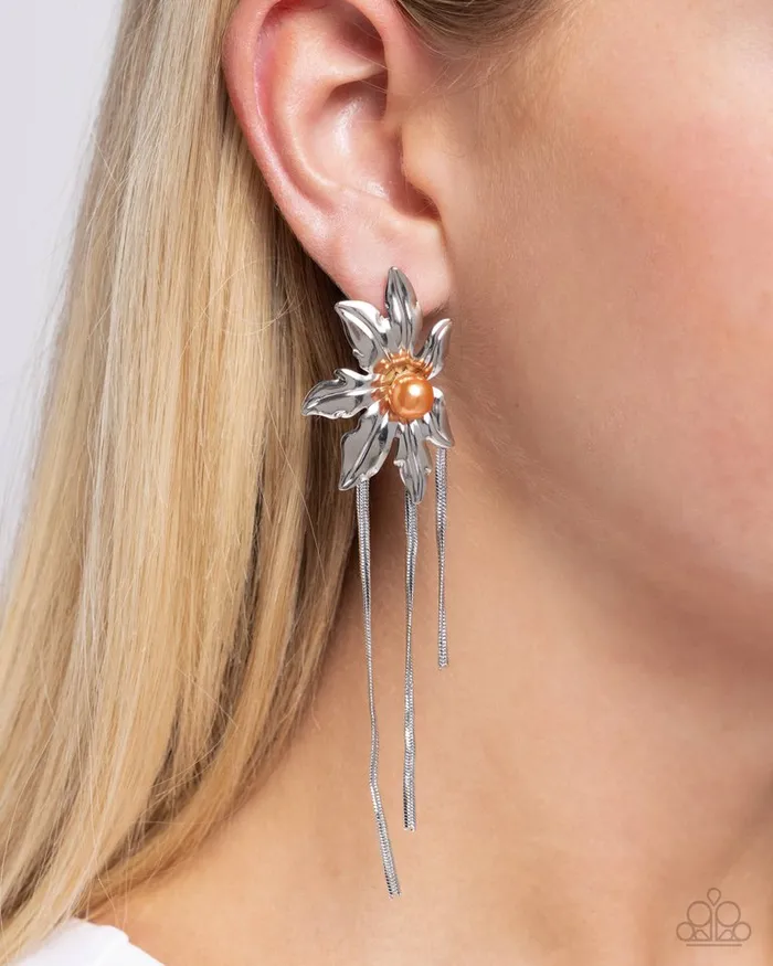 Paparazzi Jewelry Earrings Paparazzi Earring Pearl Panorama Orange