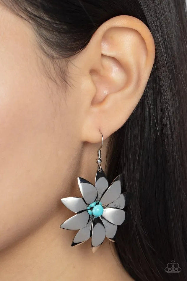 Paparazzi Jewelry Earrings Paparazzi Earring Pinwheel Prairies Blue