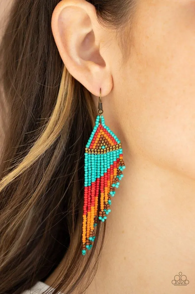 Paparazzi Jewelry Earrings Paparazzi Earring Rainbow Winds Multi