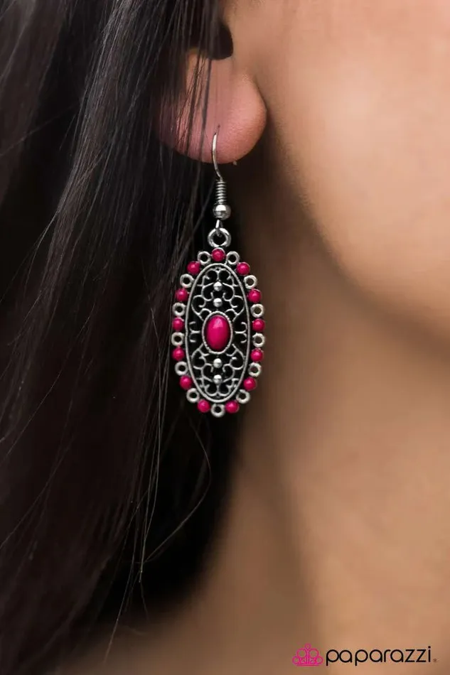 Paparazzi Jewelry Earrings Paparazzi Earring Rio Carnival Pink