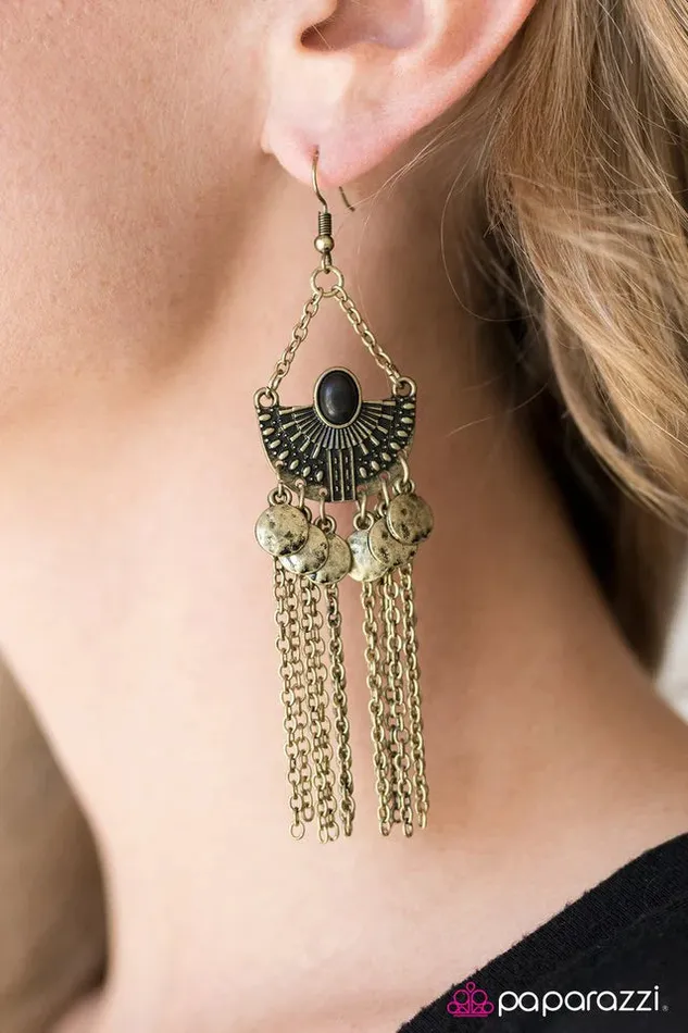 Paparazzi Jewelry Earrings Paparazzi Earring Songs Of The Sahara Brass