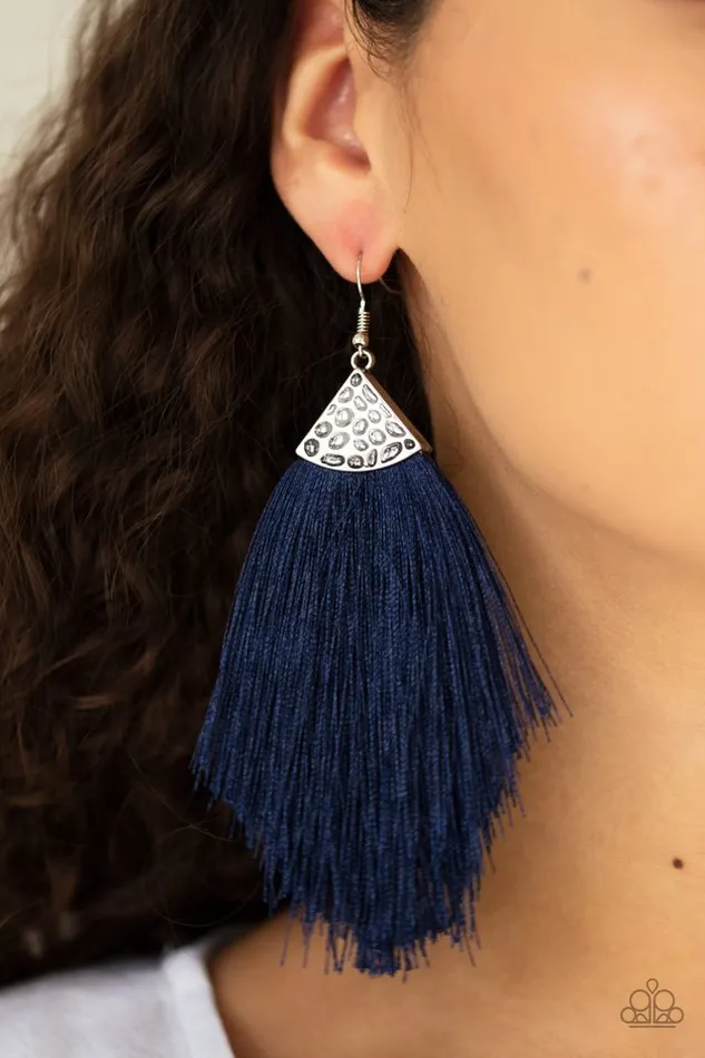 Paparazzi Jewelry Earrings Paparazzi Earring Tassel Tempo Blue