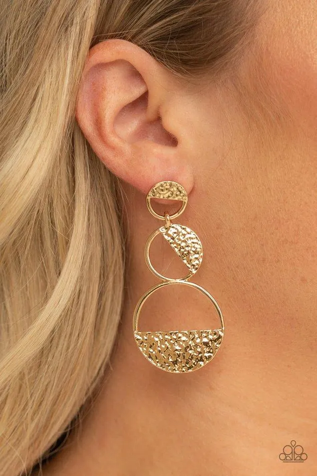 Paparazzi Jewelry Earrings Paparazzi Earring Triple Trifecta Gold