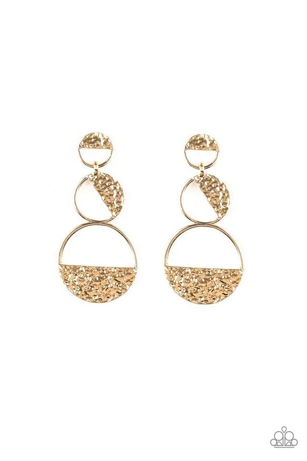 Paparazzi Jewelry Earrings Paparazzi Earring Triple Trifecta Gold Paparazzi Jewelry Earrings Paparazzi Earring Triple Trifecta Gold