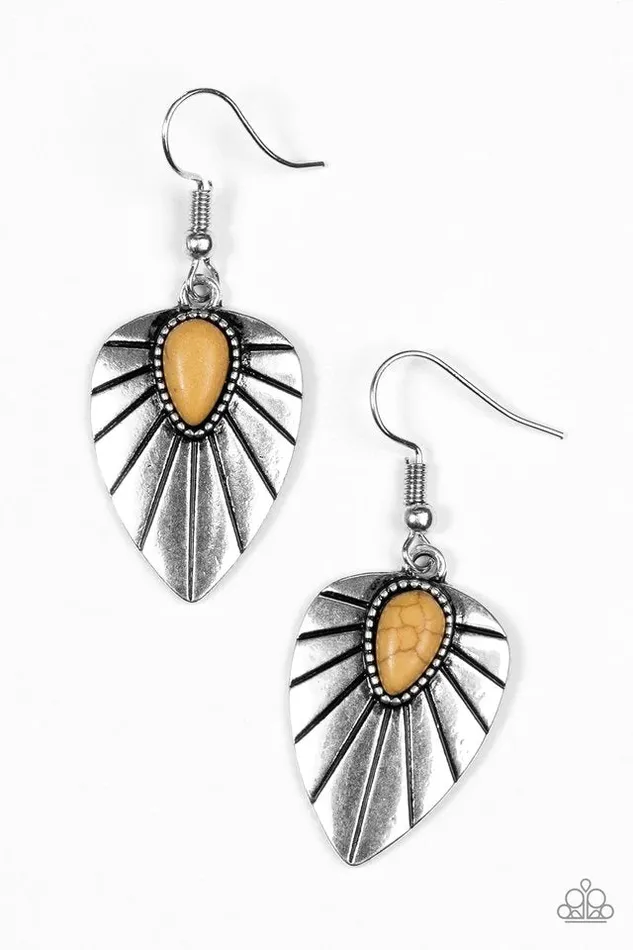 Paparazzi Jewelry Earrings Paparazzi Earring Wild Palms Yellow