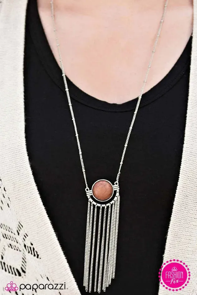 Paparazzi Jewelry Necklaces Paparazzi Necklace After Dusk Brown