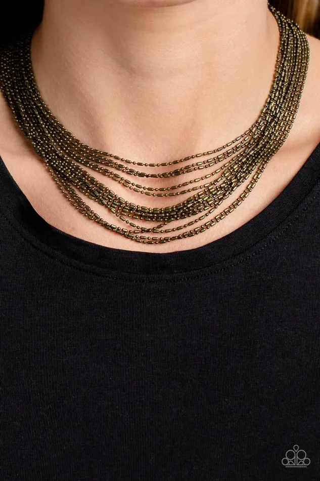 Paparazzi Jewelry Necklaces Paparazzi Necklace Cascading Chains Brass