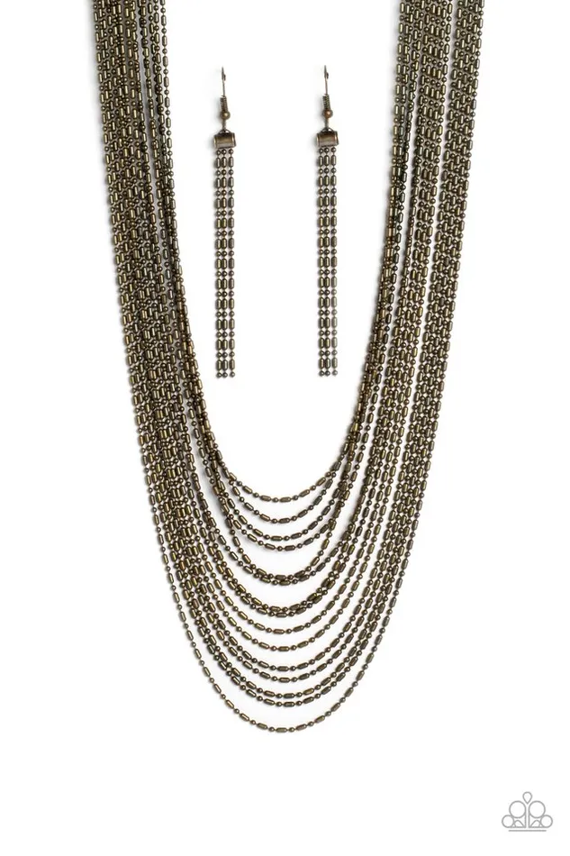 Paparazzi Jewelry Necklaces Paparazzi Necklace Cascading Chains Brass Paparazzi Jewelry Necklaces Paparazzi Necklace Cascading Chains Brass