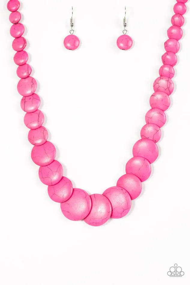 Paparazzi Jewelry Necklaces Paparazzi Necklace Desert Flats Pink