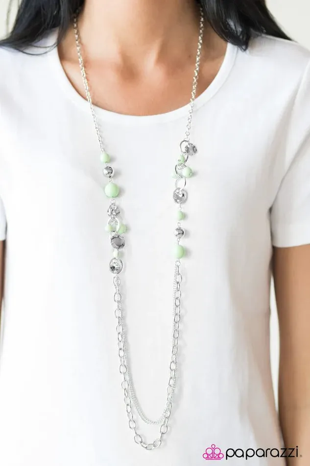 Paparazzi Jewelry Necklaces Paparazzi Necklace Dont Worry BEACH Happy Green