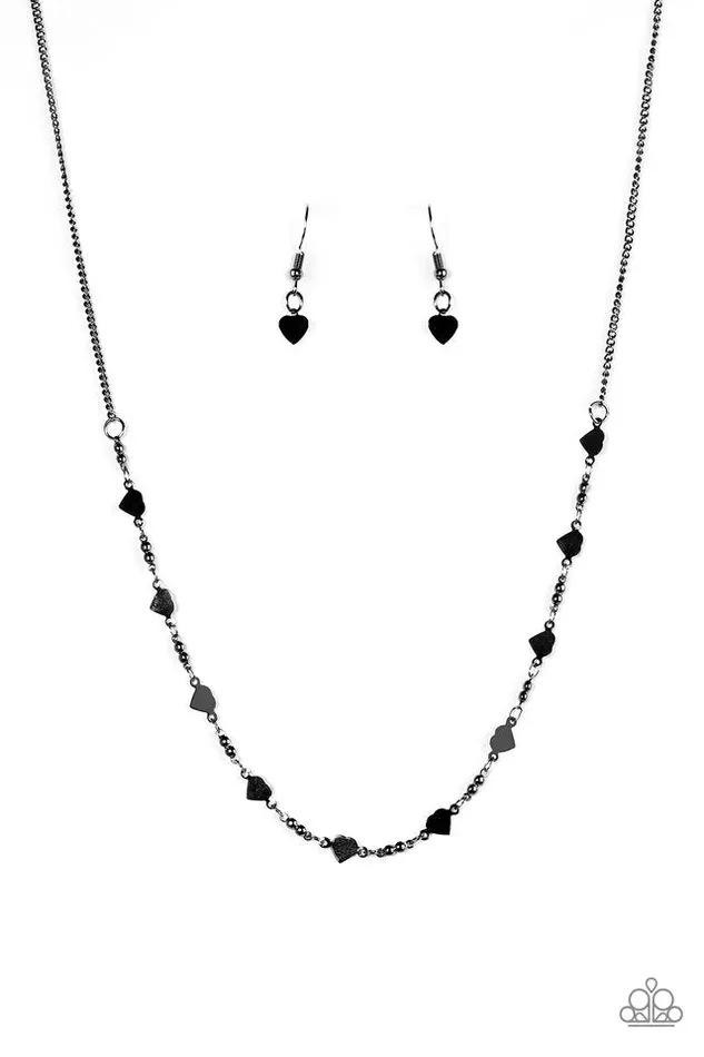 Paparazzi Jewelry Necklaces Paparazzi Necklace Fierce Hearts Black