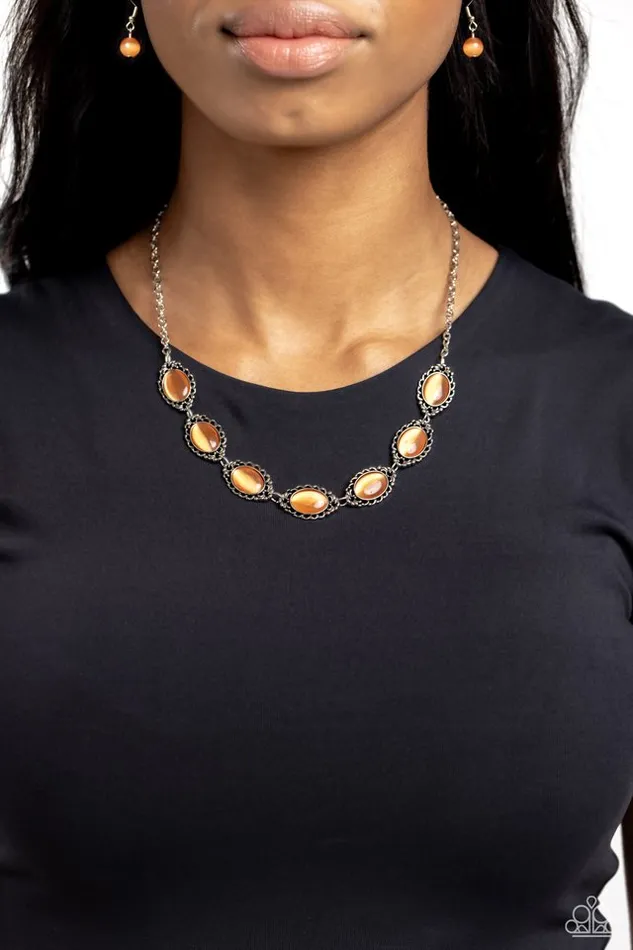 Paparazzi Jewelry Necklaces Paparazzi Necklace Framed in France Orange