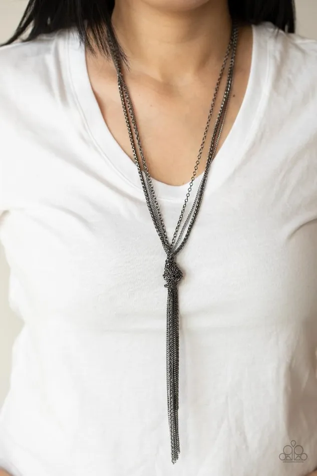 Paparazzi Jewelry Necklaces Paparazzi Necklace KNOT All There Black