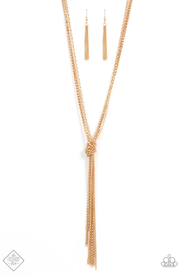 Paparazzi Jewelry Necklaces Paparazzi Necklace KNOT All There Gold