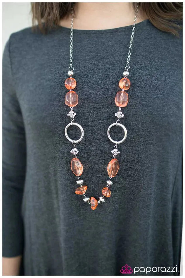 Paparazzi Jewelry Necklaces Paparazzi Necklace On The Rocks Orange