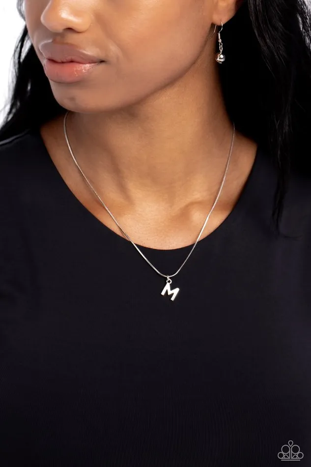 Paparazzi Jewelry Necklaces Paparazzi Necklace Seize the Initial Silver M