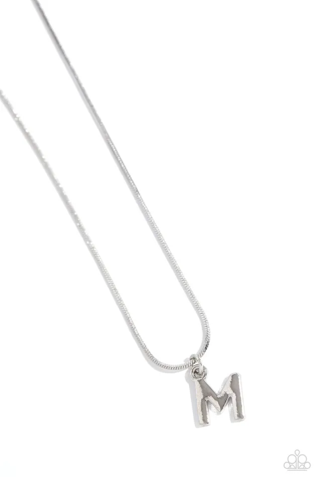 Paparazzi Jewelry Necklaces Paparazzi Necklace Seize the Initial Silver M Paparazzi Jewelry Necklaces Paparazzi Necklace Seize the Initial Silver M